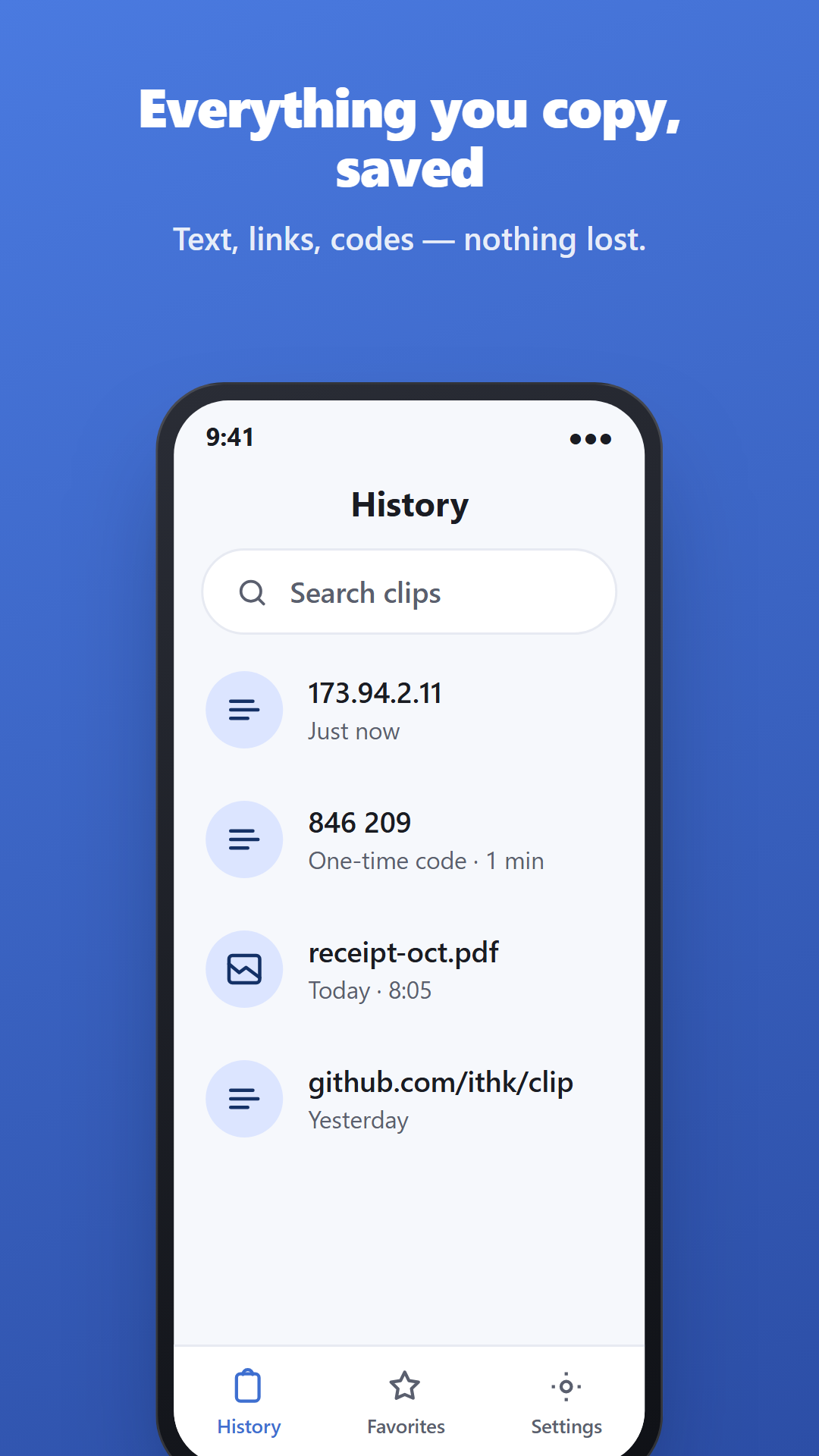 Clip: Clipboard Manager screenshot 1