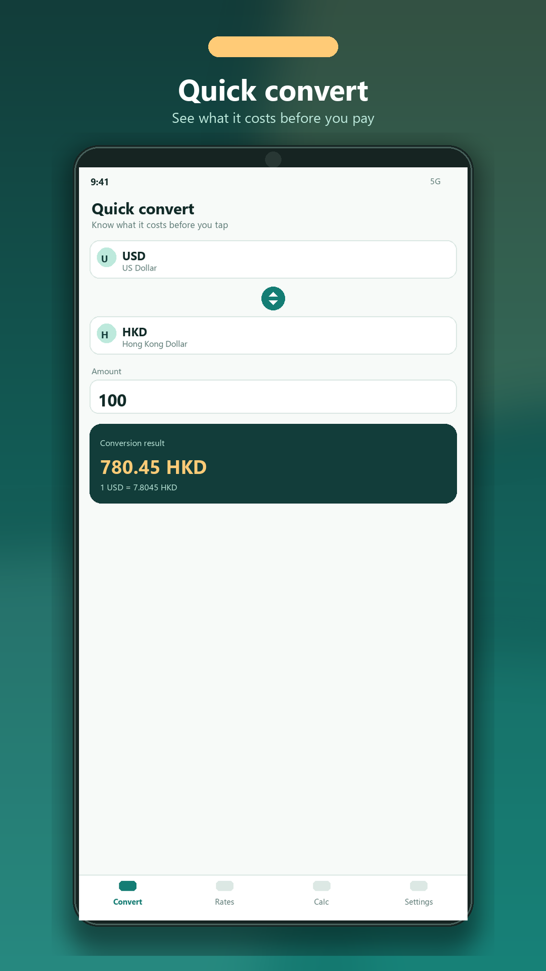 Currency Gadget 旅遊匯率換算 screenshot 1
