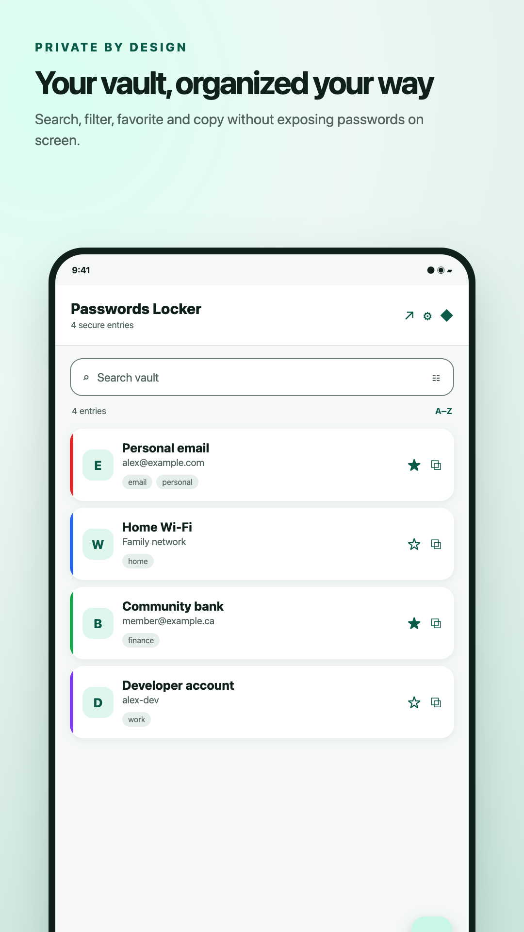 Passwords Locker screenshot 1