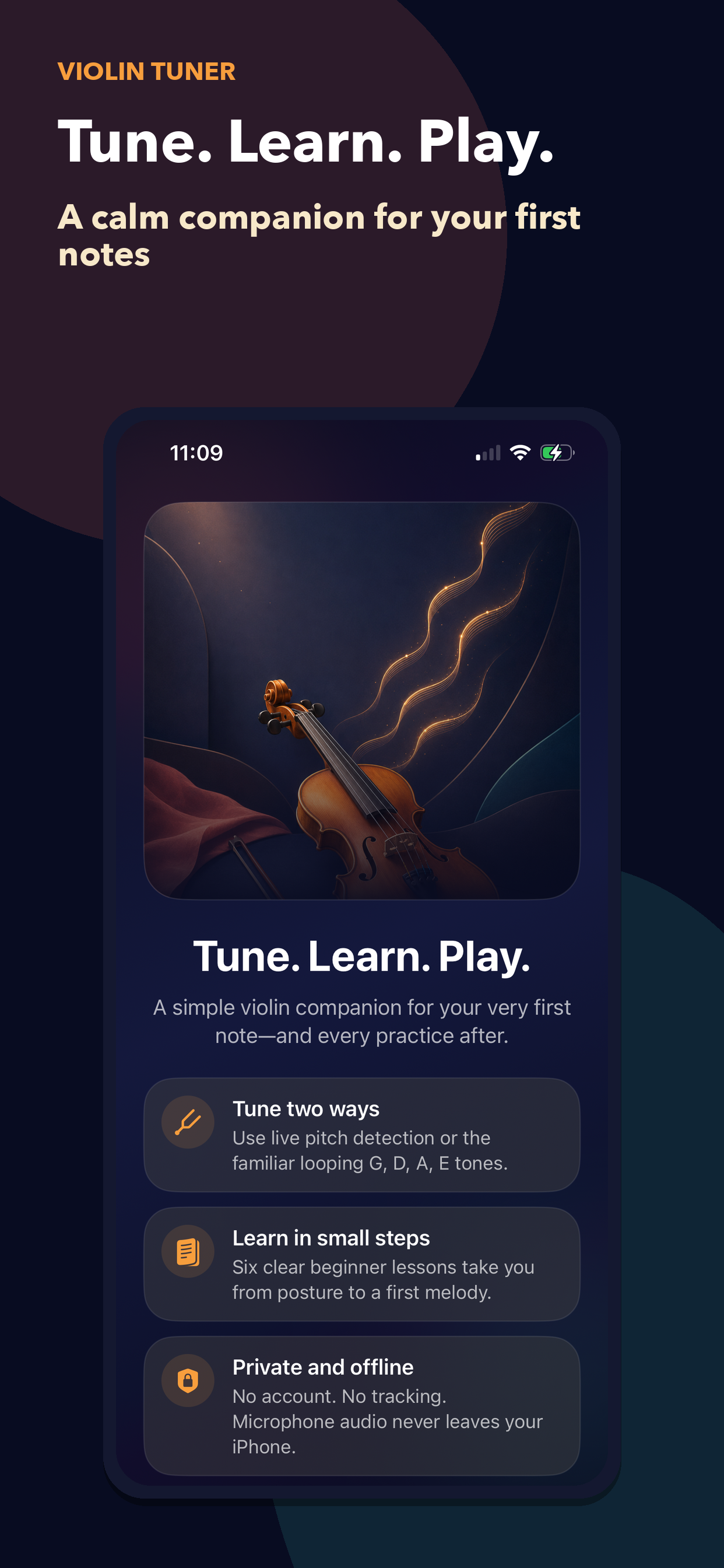 Violin Tuner:調音與學習 screenshot 1