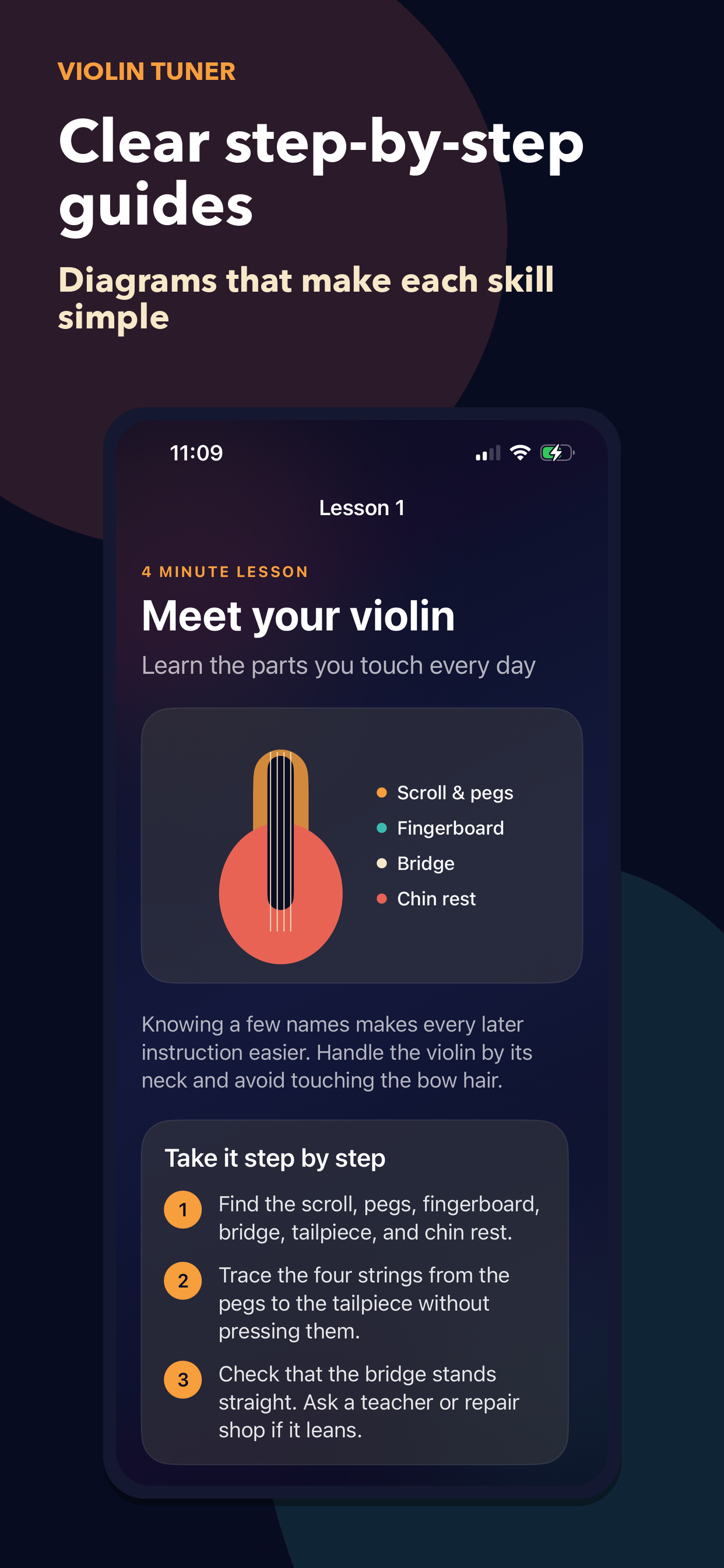 Violin Tuner:調音與學習 screenshot 4
