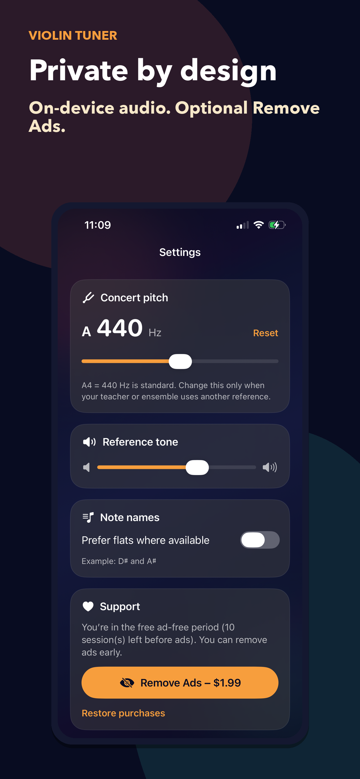 Violin Tuner:調音與學習 screenshot 6