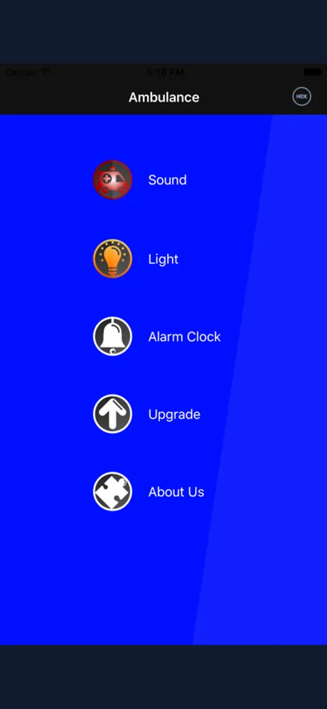 Ambulance Siren: iPhone app screen 2