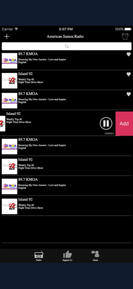 American Samoa Radio: iPhone app screen 4