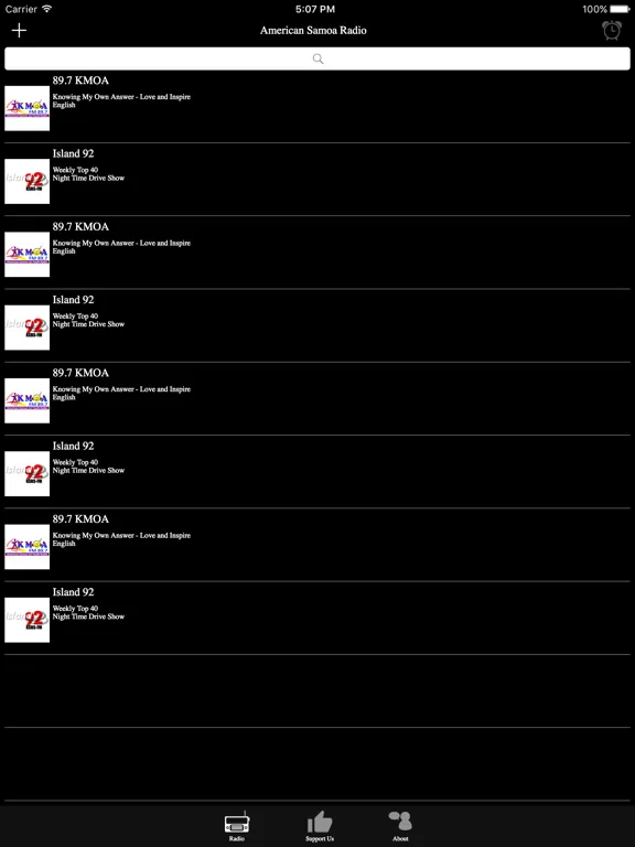 American Samoa Radio: iPad app screen 6