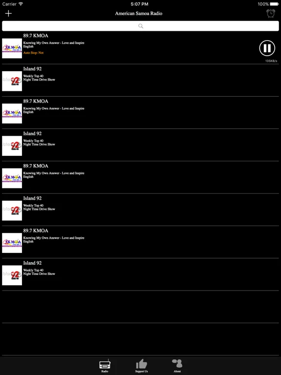 American Samoa Radio: iPad app screen 7