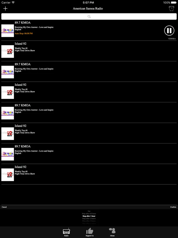 American Samoa Radio: iPad app screen 8