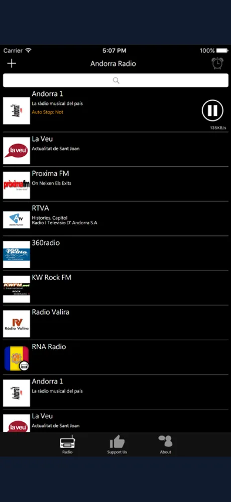 Andorran Radio: iPhone app screen 2