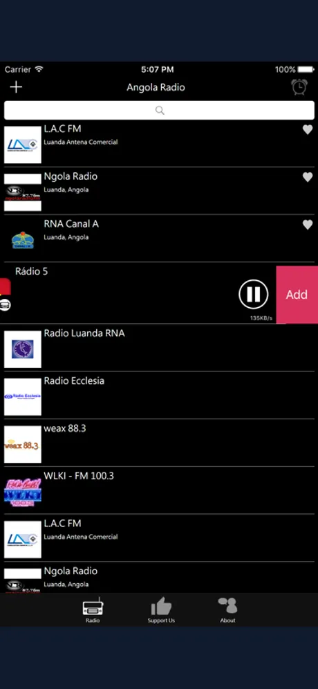 Angolan Radio: iPhone app screen 4