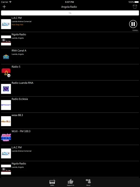 Angolan Radio: iPad app screen 7