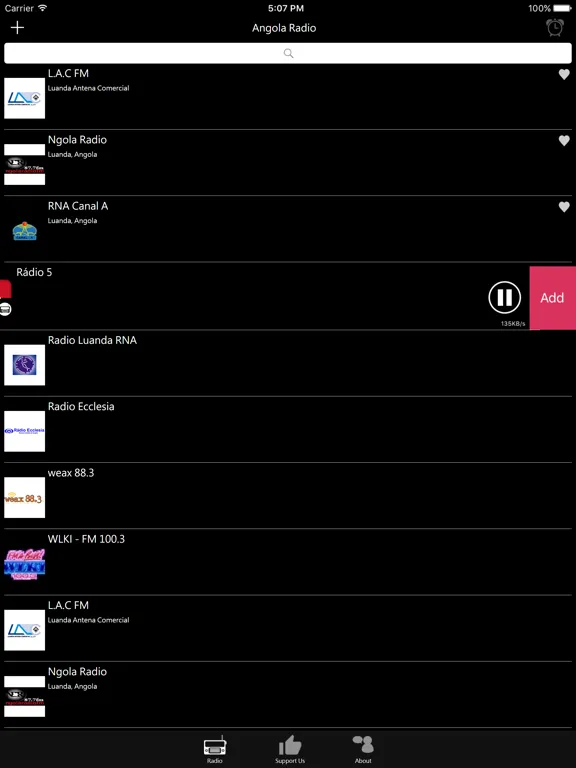 Angolan Radio: iPad app screen 9