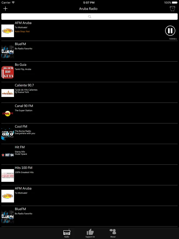 Aruban Radio: iPad app screen 7