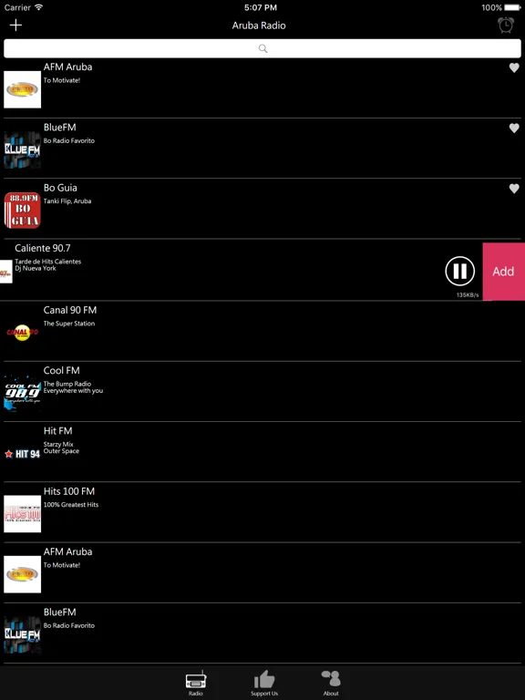 Aruban Radio: iPad app screen 9