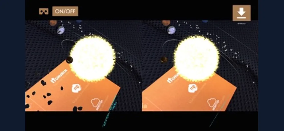 ARVR Solar System: iPhone app screen 1