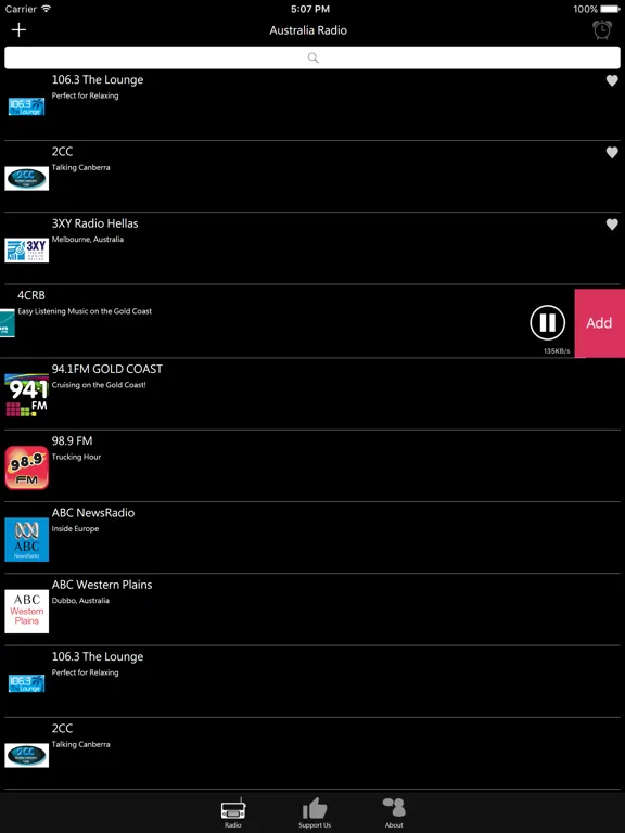 Australian Radio - Australia: iPad app screen 9