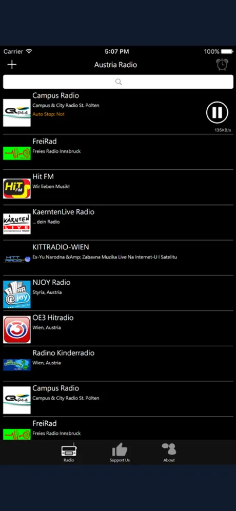 Austrian Radio: iPhone app screen 2