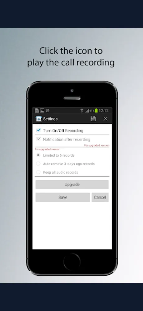 Auto Phone Call Recorder: Android app screen 3
