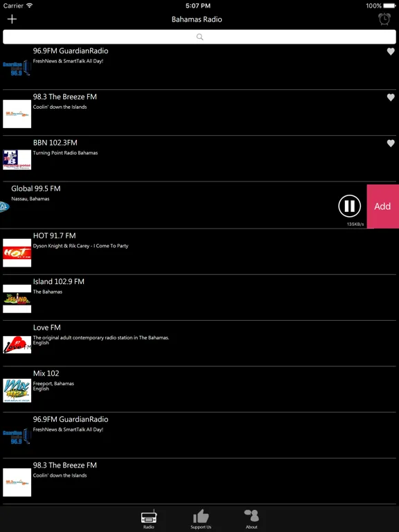 Bahamian Radio: iPad app screen 9