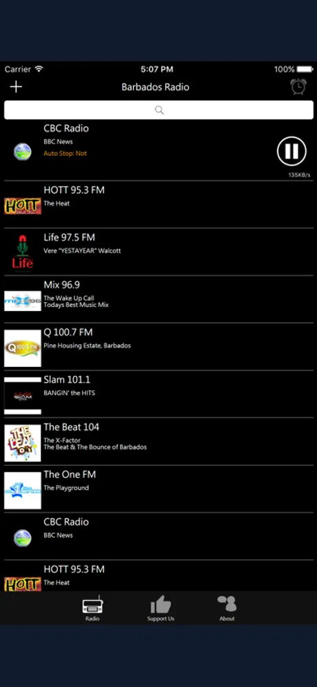 Barbadian Radio: iPhone app screen 2