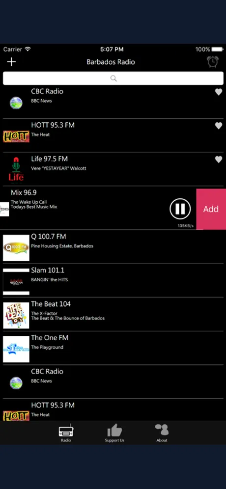 Barbadian Radio: iPhone app screen 4
