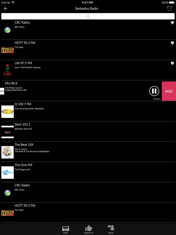 巴巴多斯電台：iPad 應用程式畫面 9