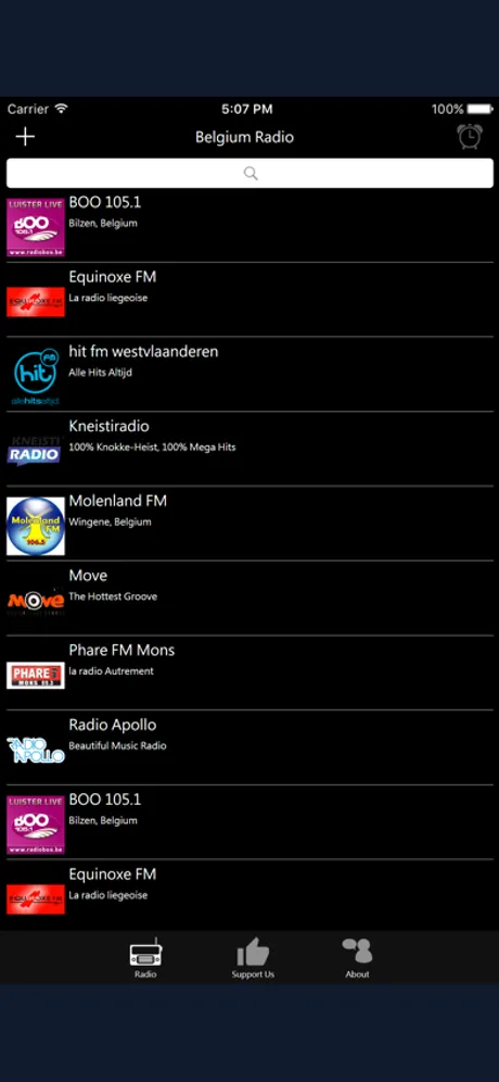 Belgian Radio - BE Radio: iPhone app screen 1