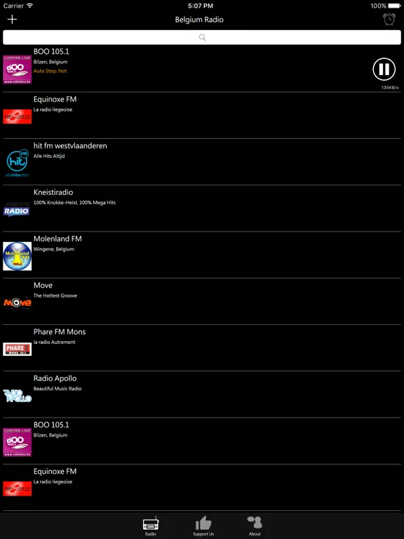 比利時電台：iPad 應用程式畫面 7