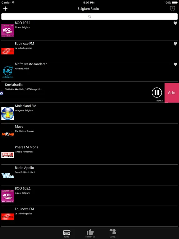比利時電台：iPad 應用程式畫面 9