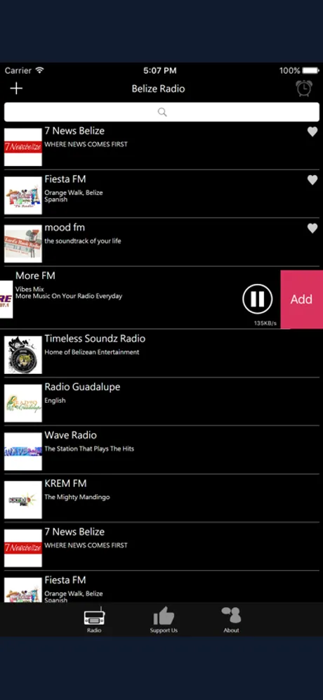 Belize Radio: iPhone app screen 4