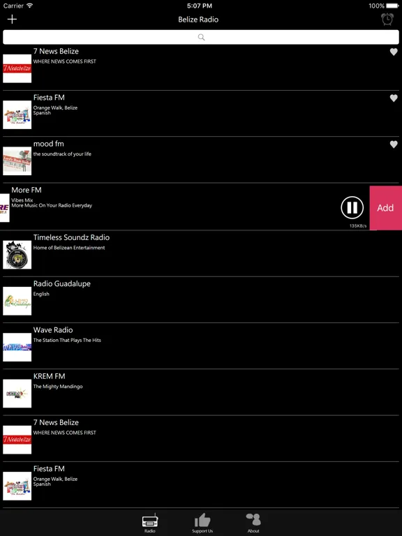 Belize Radio: iPad app screen 9