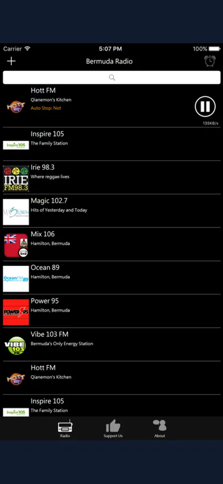 Bermudian Radio: iPhone app screen 2