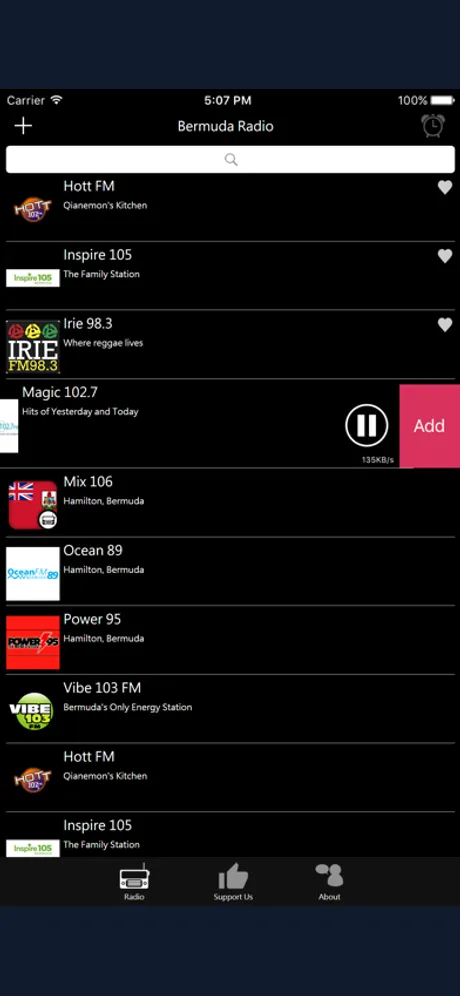 Bermudian Radio: iPhone app screen 4