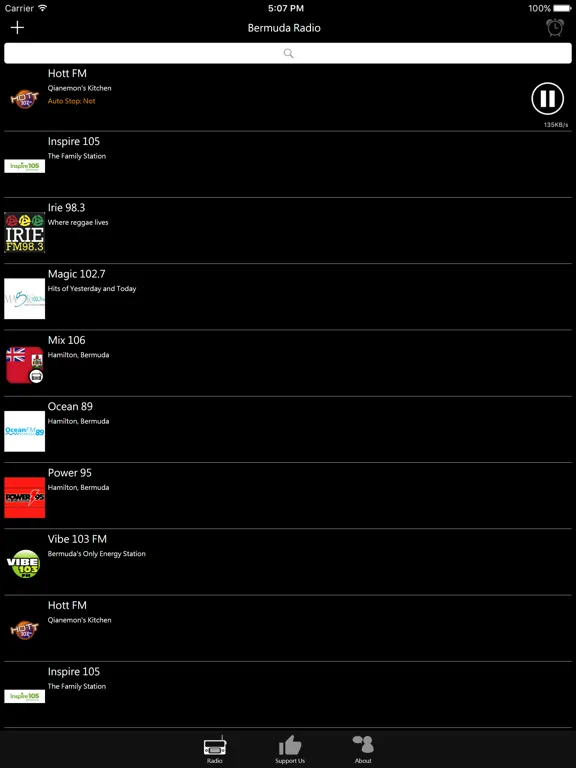 Bermudian Radio: iPad app screen 7