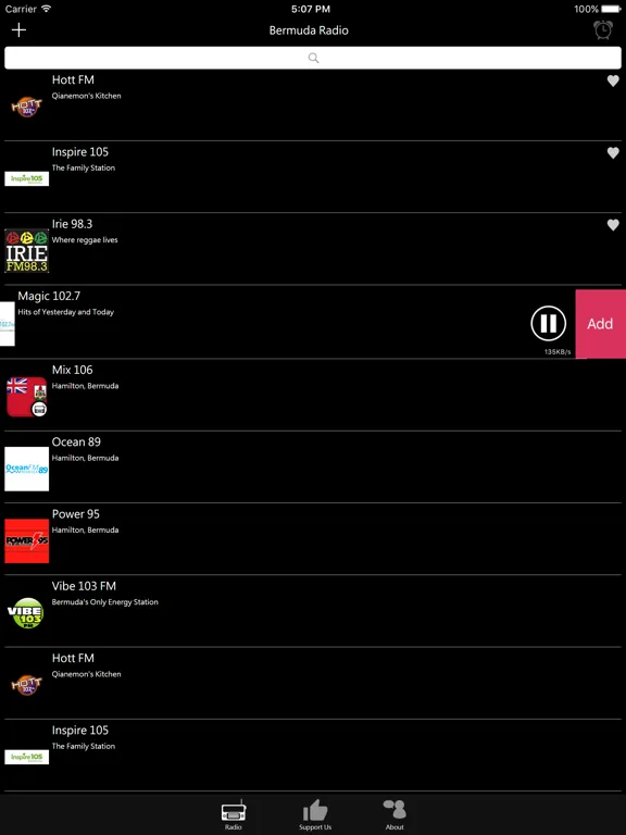 Bermudian Radio: iPad app screen 9