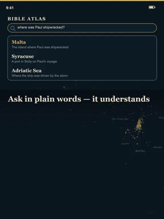 Bible Atlas 聖經地圖：iPad 應用程式畫面 12