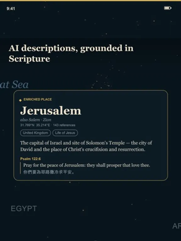 Bible Atlas 聖經地圖：iPad 應用程式畫面 14