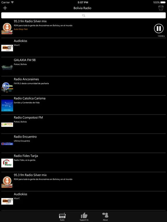 Bolivian Radio: iPad app screen 7