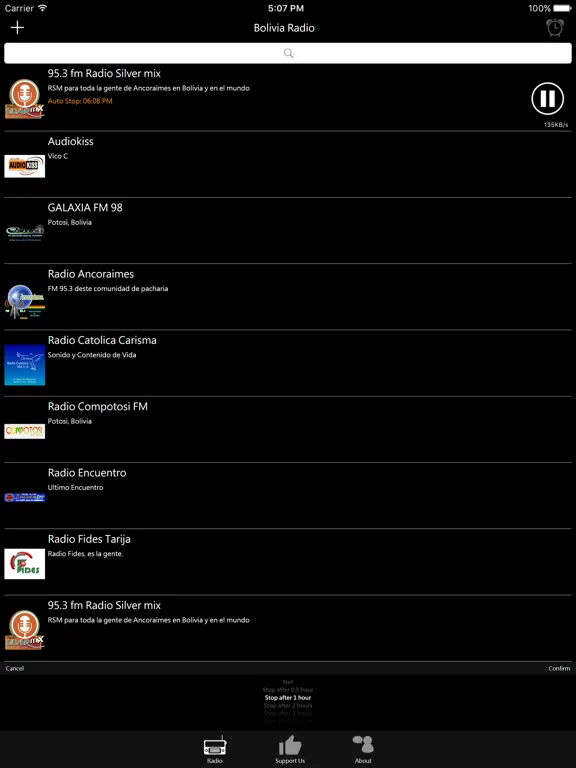 Bolivian Radio: iPad app screen 8