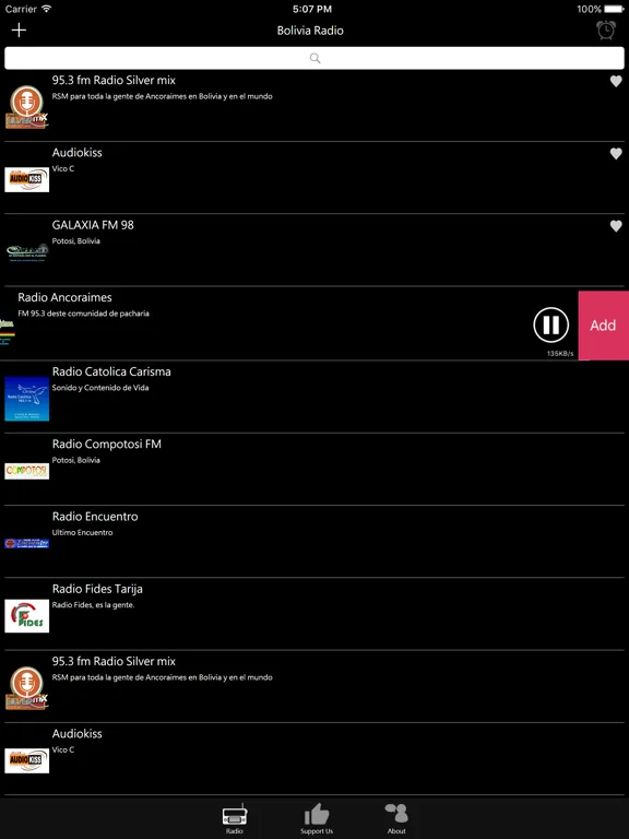 Bolivian Radio: iPad app screen 9
