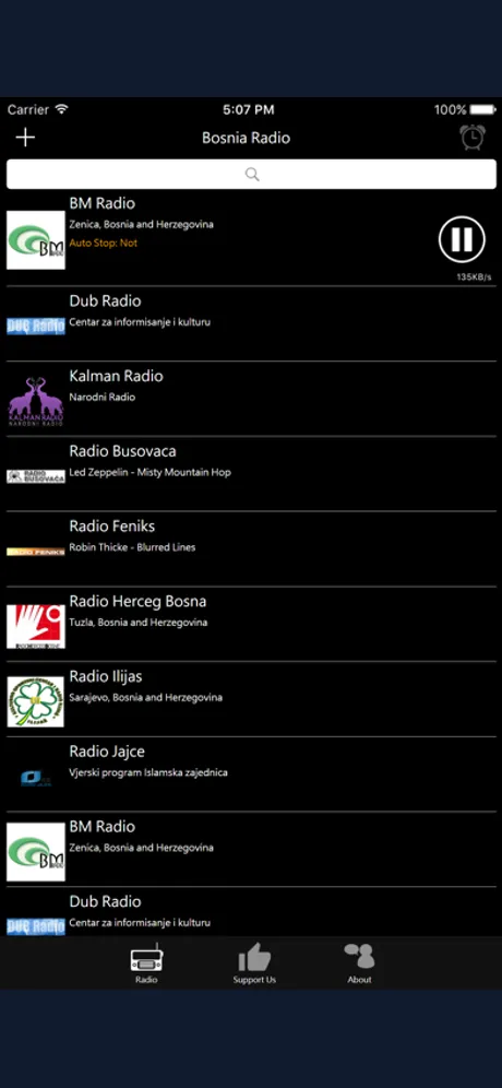 Bosnian Radio: iPhone app screen 2