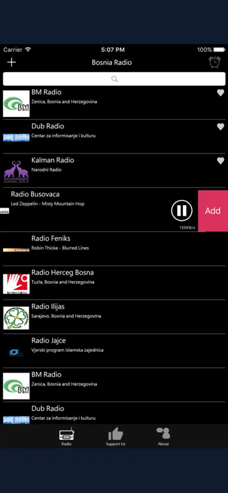 Bosnian Radio: iPhone app screen 4