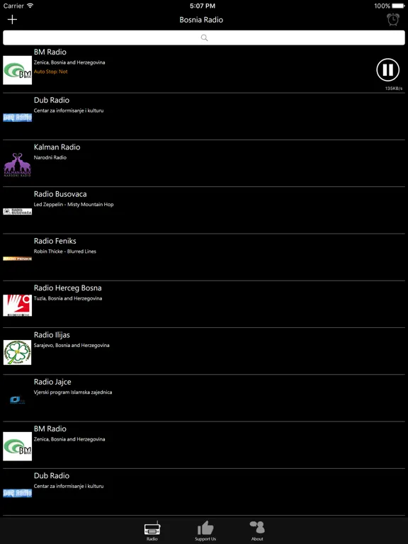 Bosnian Radio: iPad app screen 7