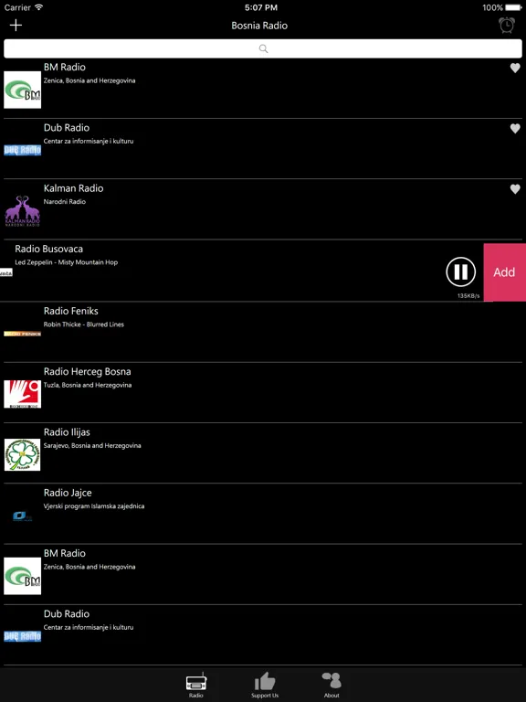 Bosnian Radio: iPad app screen 9