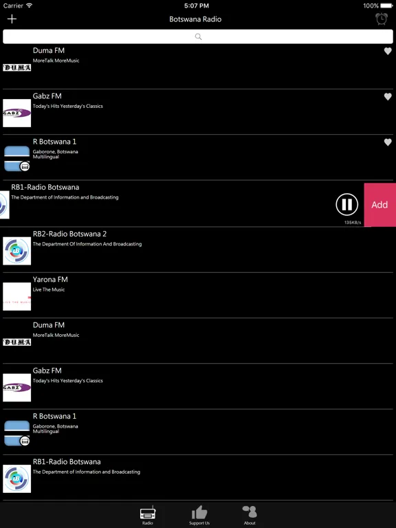 Botswana Radio: iPad app screen 9