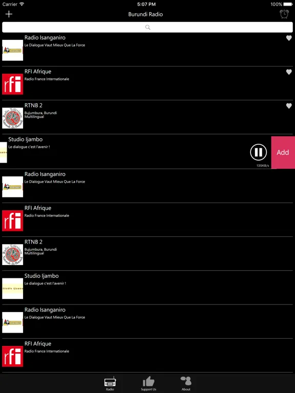 布隆迪電台：iPad 應用程式畫面 9