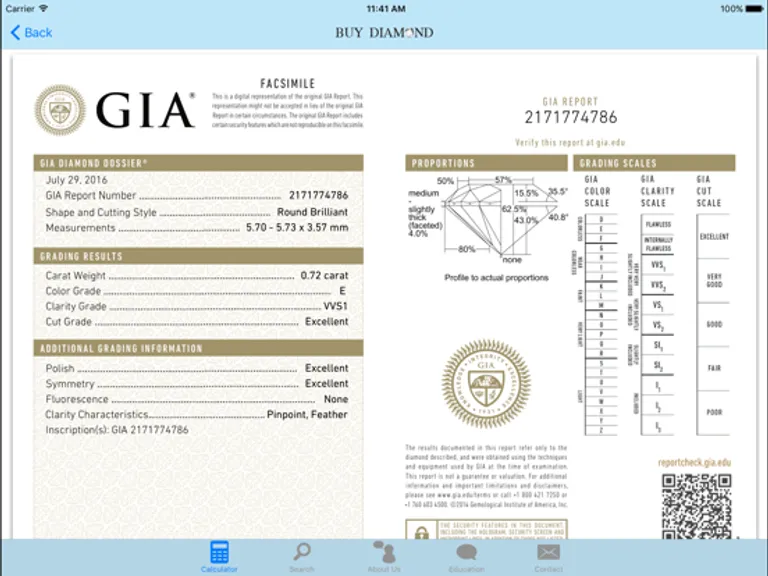 Buy Diamond - Diamond Price Calculator 鑽石價格計算機: iPad app screen 8