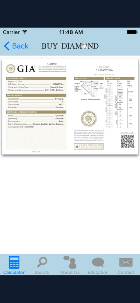 Buy Diamond - 鑽石價格計算機：iPhone 應用程式畫面 4