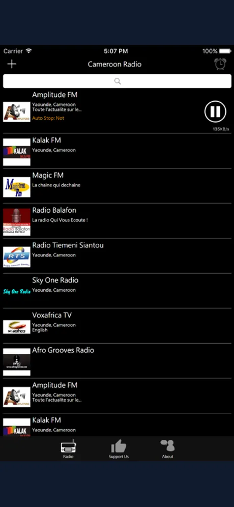 Cameroonian Radio: iPhone app screen 2