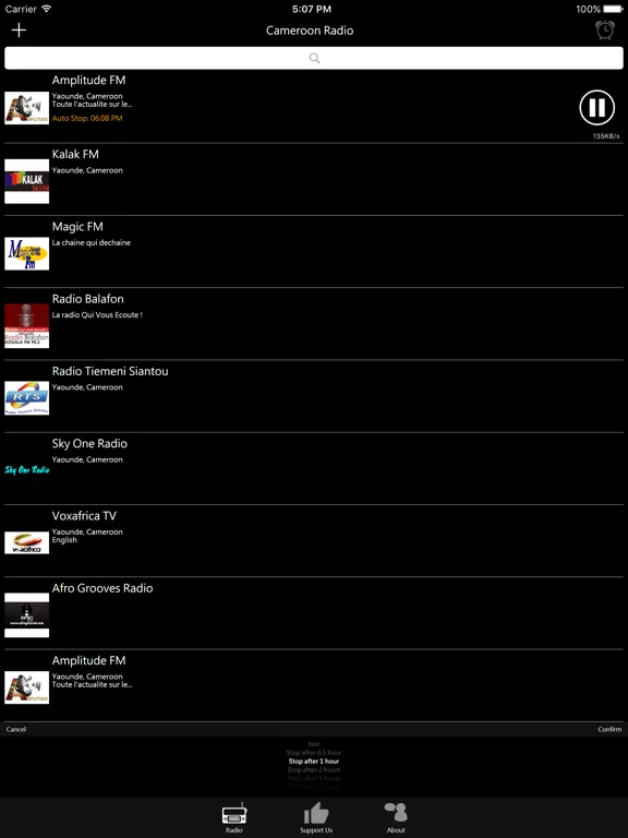 Cameroonian Radio: iPad app screen 8