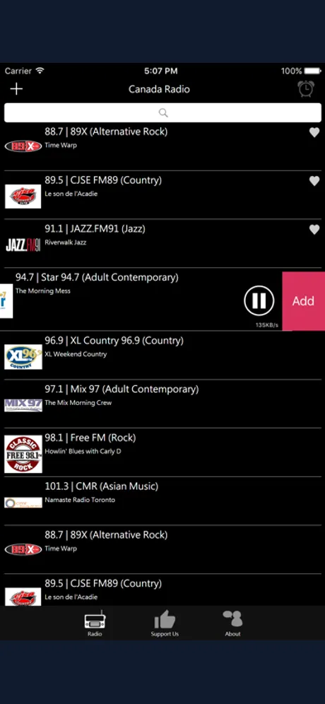 Canadian Radio: iPhone app screen 4